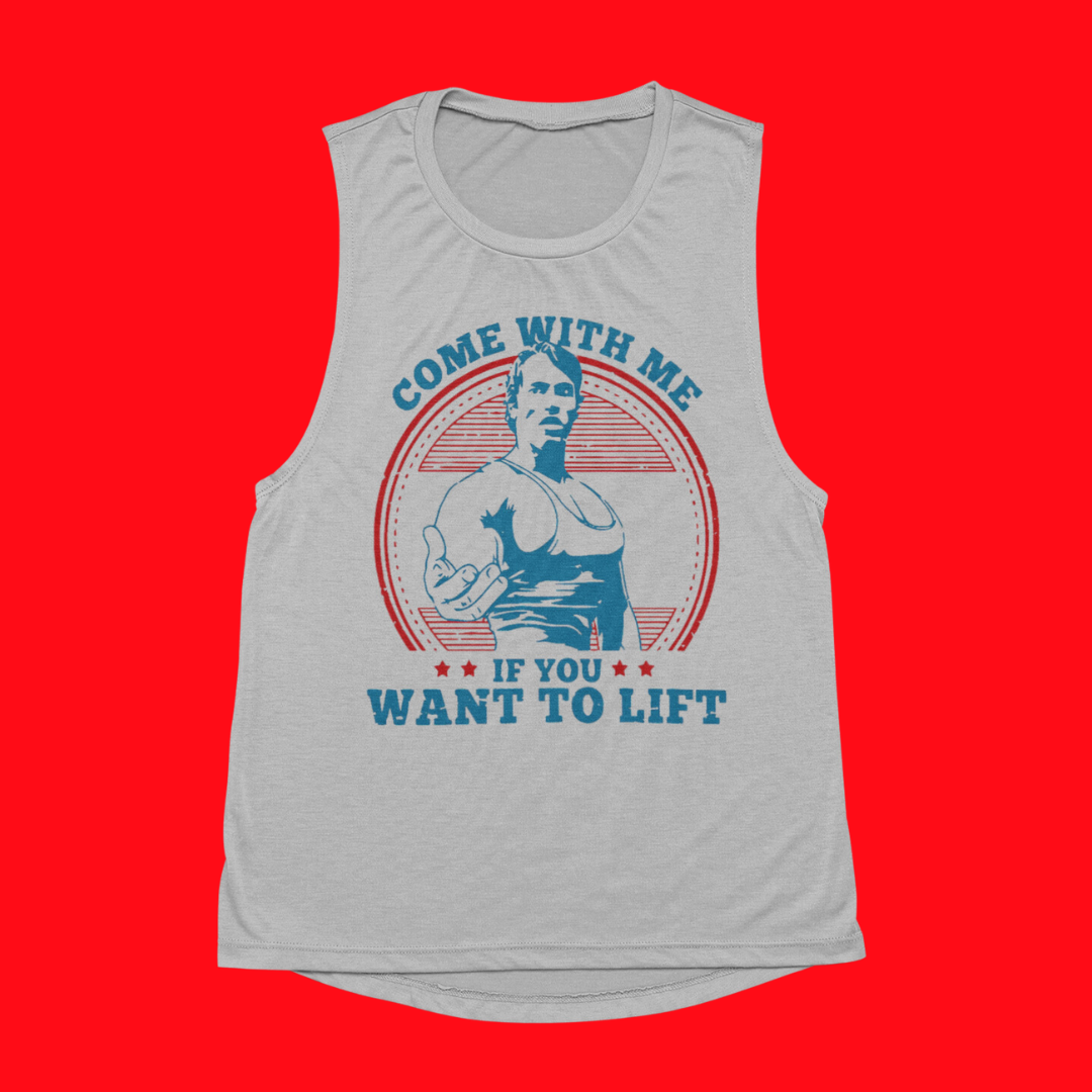 Come With Me If You Want To Live Sleeveless Gym Vest (Grey)