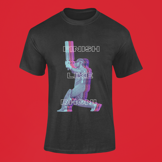 Finish Like Dhoni T-shirt (Black)